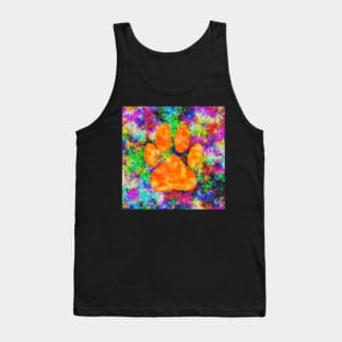 Watercolor Dog Paw Print Tank Top